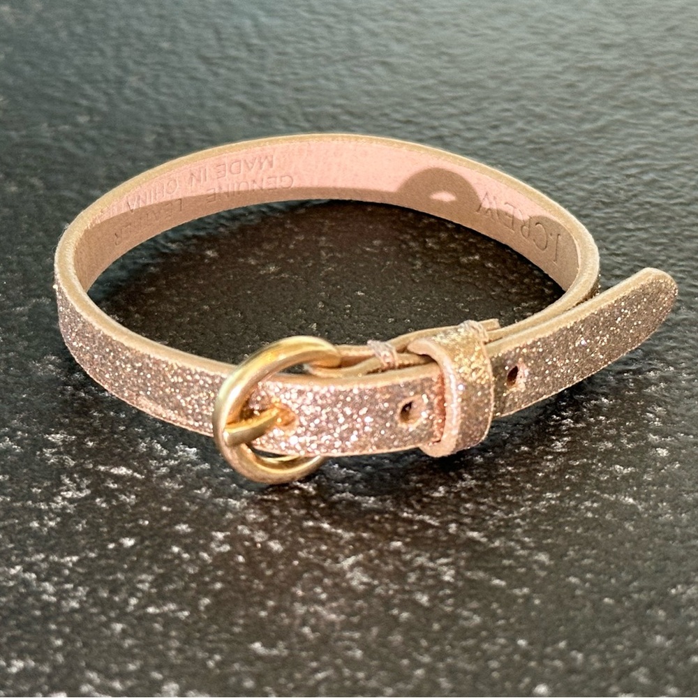 J. Crew Gold Glitter Leather Bracelet